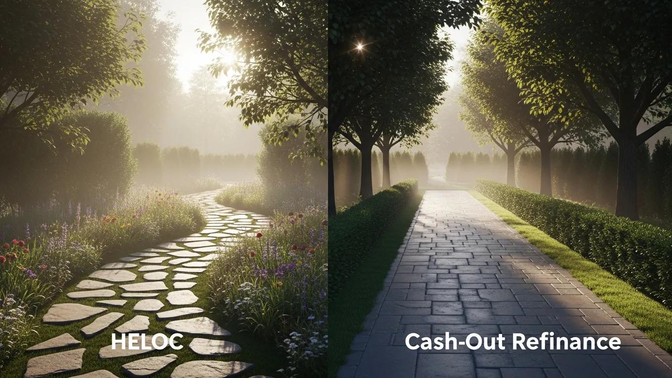 Nature paths representing HELOC and Cash-Out Refinance loan types